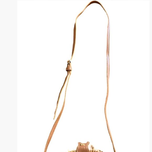 Vintage Boho Round Natural Wicker Crossbody Lined EUC - Picture 7 of 9